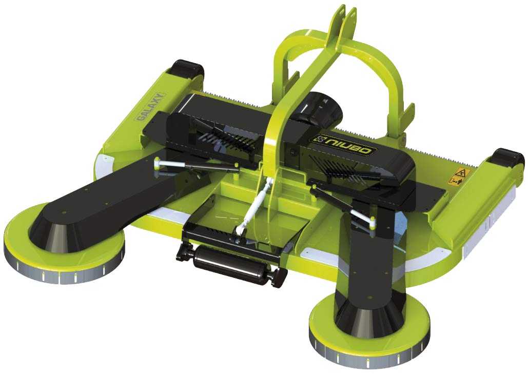 Desbrozadora de anchura de trabajo variable para desbrozar la hierba en frutales y viñedos para tractores de 40 a 90 CV.
