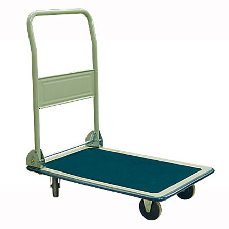 Carretilla tipo plataforma de 150 a 300 kg. Es ideal para llevar bultos de una cierta anchura.